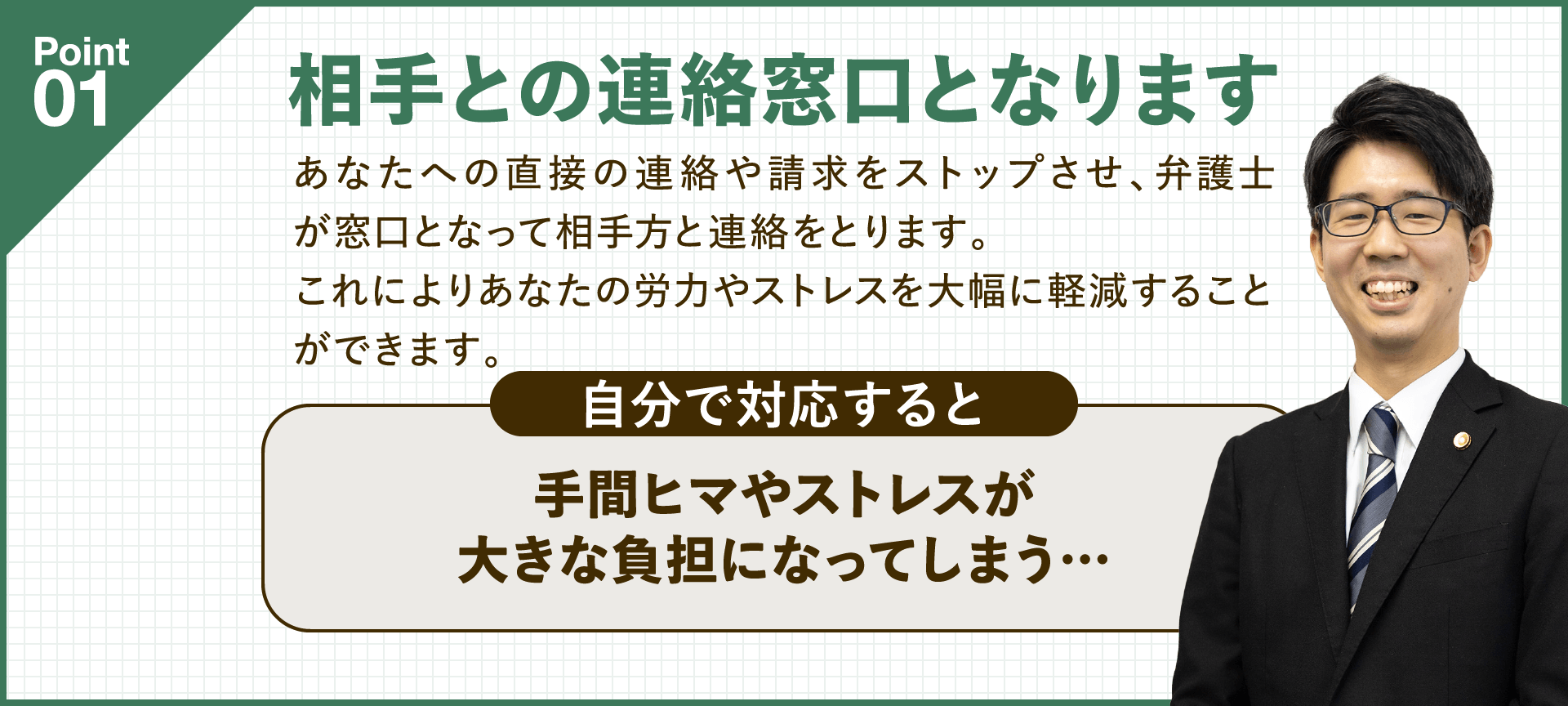 相手との連絡窓口となります