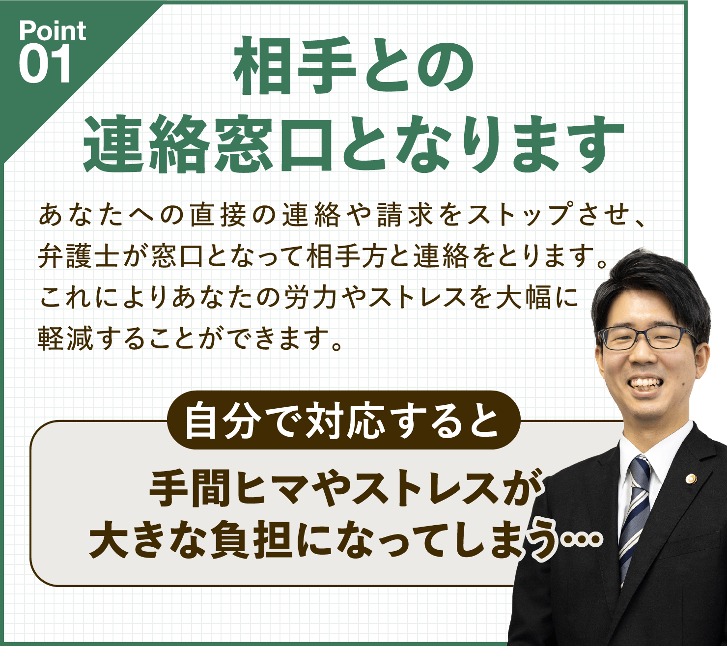 相手との連絡窓口となります
