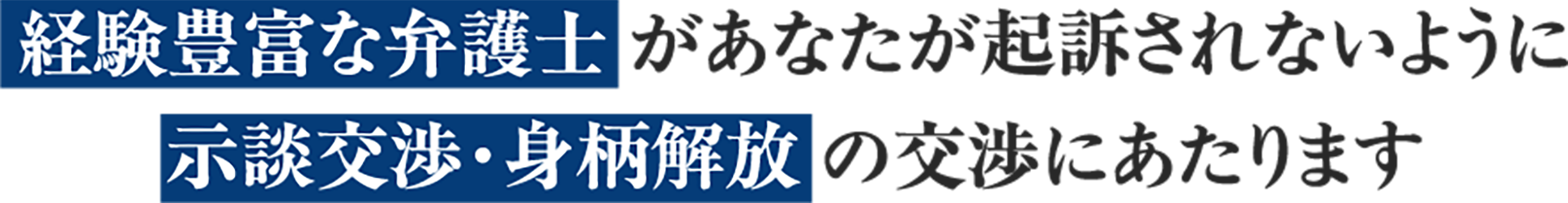 経験豊富な弁護士があなたが起訴されないように示談交渉・身柄確保の交渉にあたります