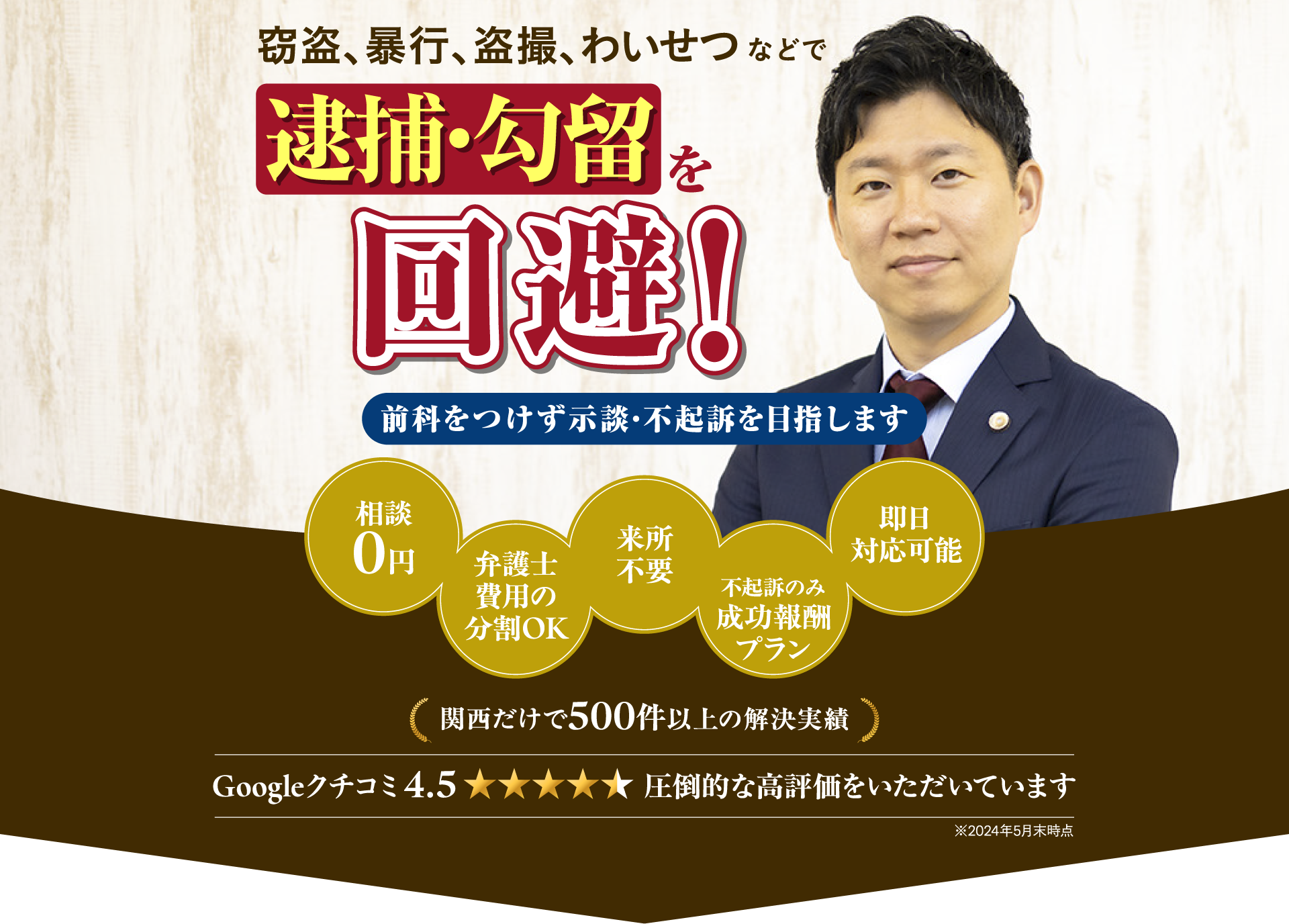 窃盗、暴行、盗撮、わいせつなどで逮捕・勾留を回避