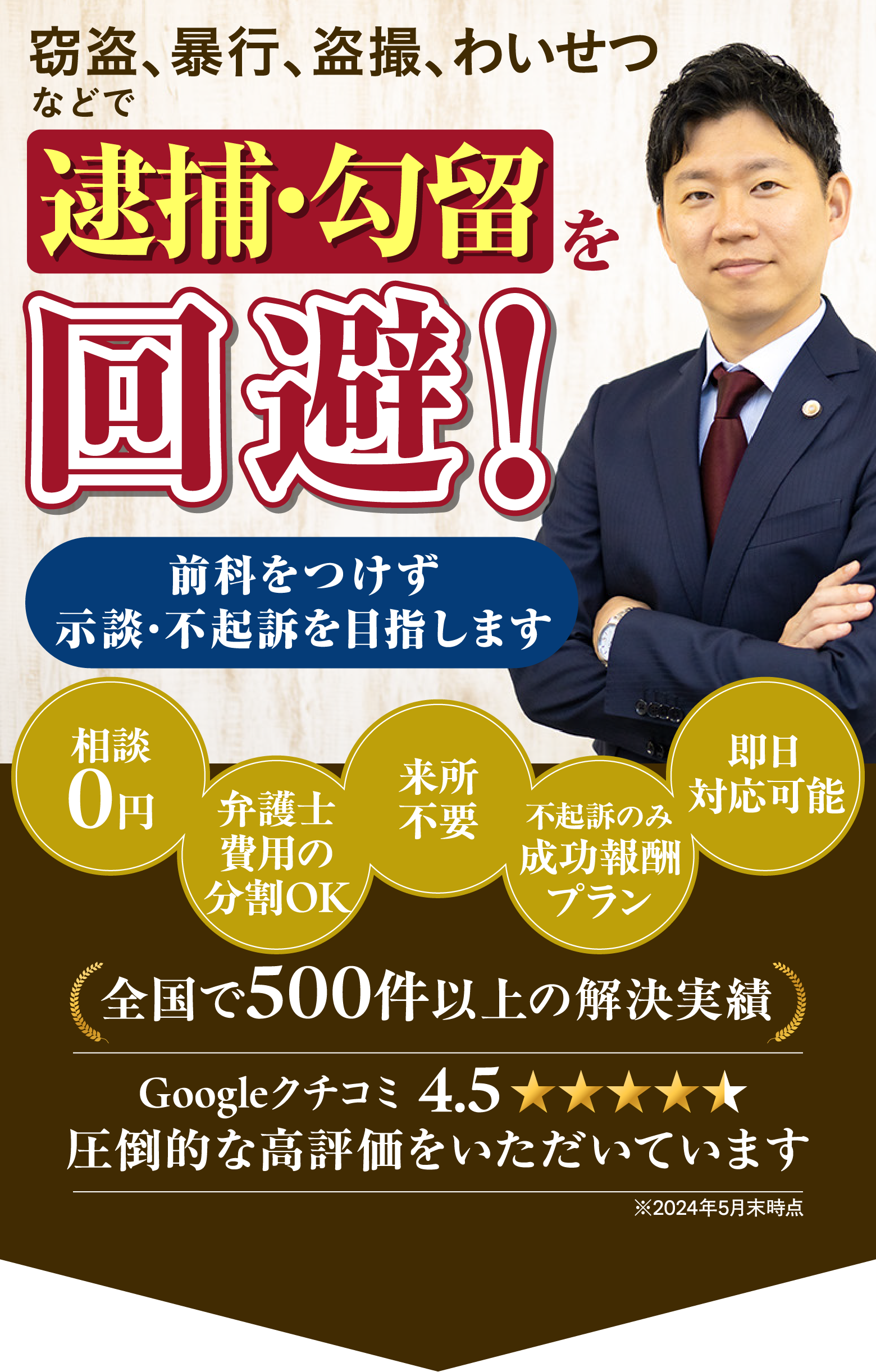 性犯罪で前科を付けない、示談・不起訴を目指します