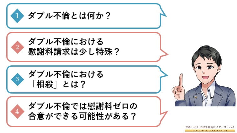 ダブル不倫 W不倫 の慰謝料請求は 慰謝料の相殺って出来る 大阪難波 堺の離婚慰謝料請求弁護士 弁護士法人ロイヤーズハイ