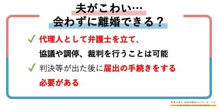 夫がこわい…会わずに離婚できる？条件と離婚する方法